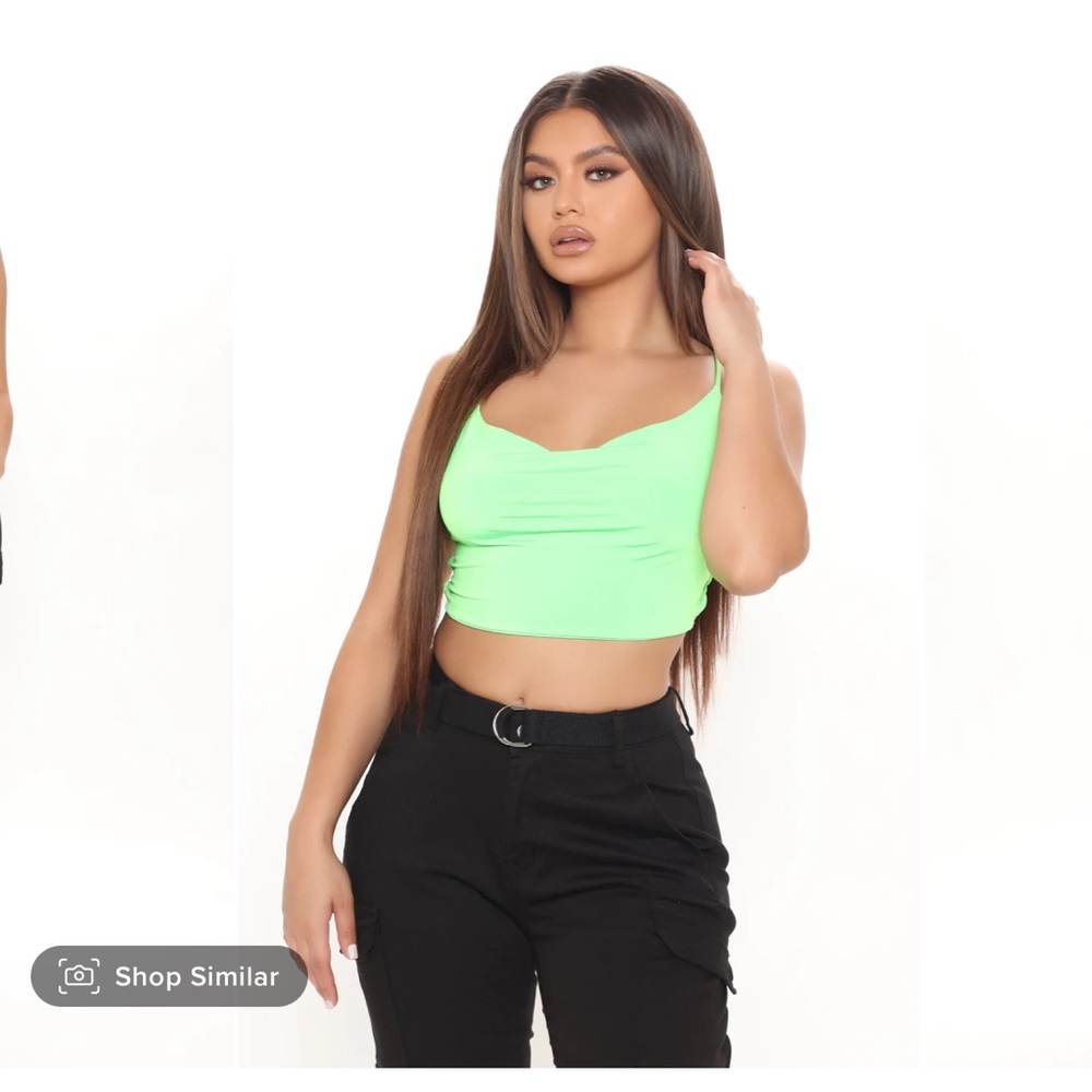 BNWT Fashion Nova neon green crop top